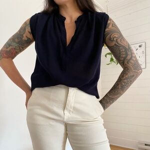 Vince semi sheer flowy blouse